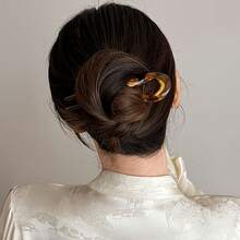 3-teiliges Set französische Wellen-U-förmige Haarspangen – Acryl-Dutt-Styling-Accessoires; rutschfeste Haargabeln für dickes und feines Haar - Verschiedenfarbig - Übersicht 2