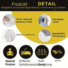 Kniekissen aus Memory-Schaum, stützend und atmungsaktiv, zwischen den Beinen, Kniestütze aus Memory-Schaum für Seitenschläfer, sorgt für Kniefreiheit für die richtige Ausrichtung, ideal für Komfort während der Schwangerschaft und Schwangerschaft - Grau - Übersicht 3
