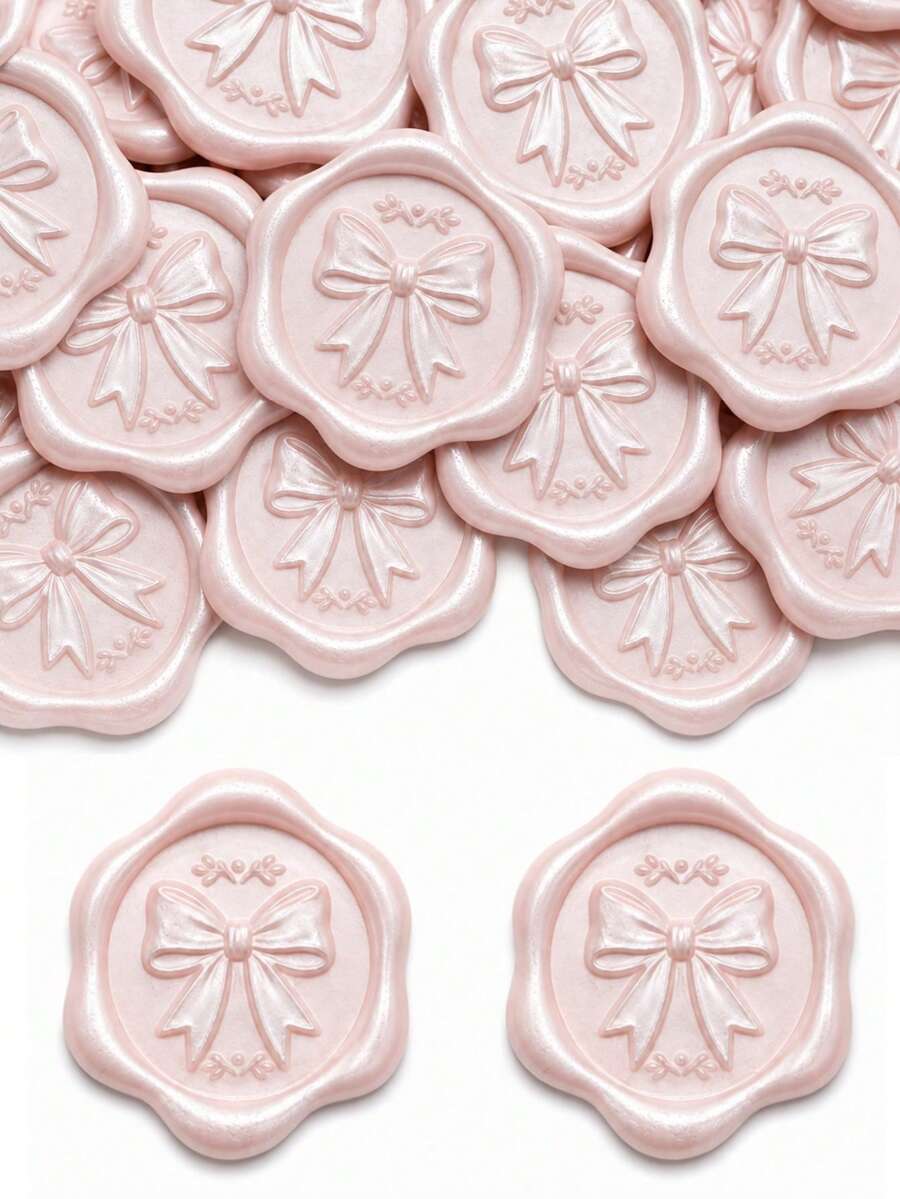 20/30/50/100入蝴蝶結蠟封貼紙，婚禮邀請函信封封口貼，自黏式信封封口貼，適用於婚禮、邀請函、信封、禮品包裝、聖誕節 - Bow--Champagne - 查看 1