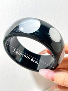 Punk Style Black Resin Bracelet Set Y2K Silver Chain Star Sequin Decor Stackable Bracelets Gothic Style Cool Girl Daily Jewelry Gift - Multicolor a - View 11