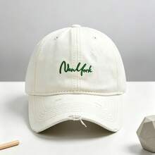 1件時尚戶外棒球帽－紐約刺繡寬帽簷，修飾臉型顯小並提供防曬保護 - 多色 - 查看 6