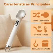 Electric Heated Ice Cream Scoop With LED Display - White - View 8