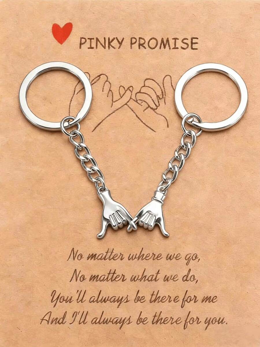Romantic Matching Keychain Gift Set With Matching Greeting Card, Lovely Present For Couple Boyfriend Girlfriend Best Friend, Ideal Keepsake For Valentine's Day Anniversary Halloween Decor Wedding - A - View 1