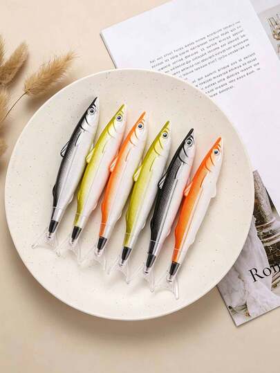 1/3pcs Realistic Fish Shaped Novelty Gel Pens, Creative Funny Sardine Cap-Pull Black Ink Pens, Student Prank Highly Attractive Portable Signing Pens, Office & Study Stationery