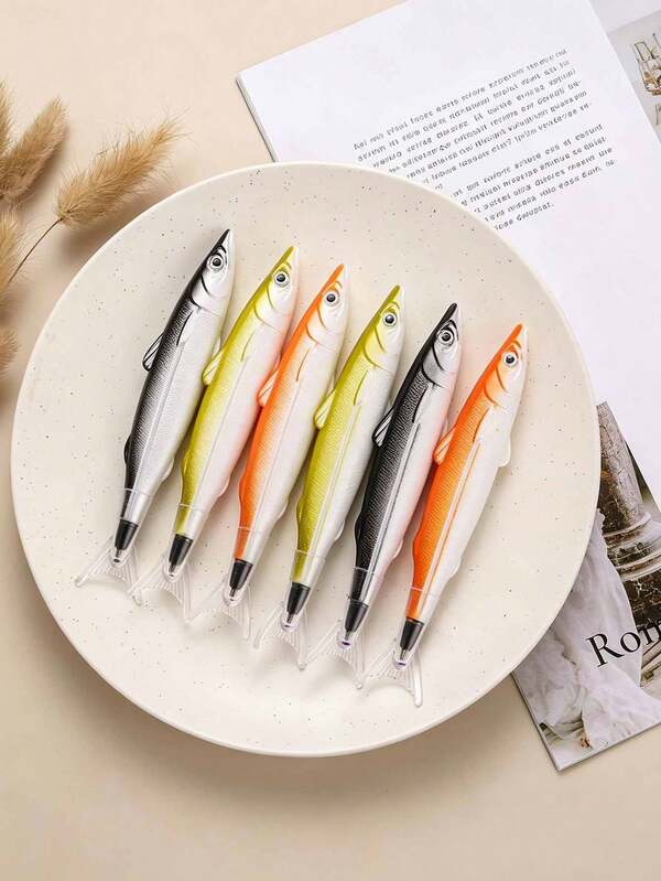 1/3pcs Realistic Fish Shaped Novelty Gel Pens, Creative Funny Sardine Cap-Pull Black Ink Pens, Student Prank Highly Attractive Portable Signing Pens, Office & Study Stationery