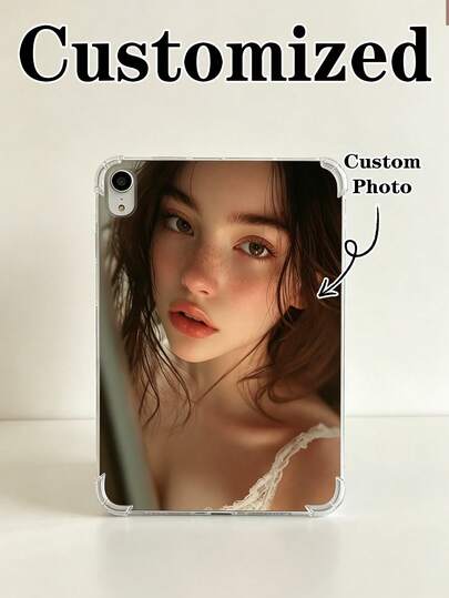 Customized Full Family Portrait, Friends, Couples, Parents Photo Pattern Soft Silicone Material With Anti-Drop Corner Air Cushion Tablet Protective Case Suitable For IPad Pro 13, Air 13 And Other Models, Fashionable, Colorful, Retro, Cute, Minimalist, Fun, Customized, Personalized, Unique, Ideal Gift For Him, Ideal Gift For Her, Boyfriend, Girlfriend, Family, Friends, Grandparents, Couples, Anniversary, Birthday