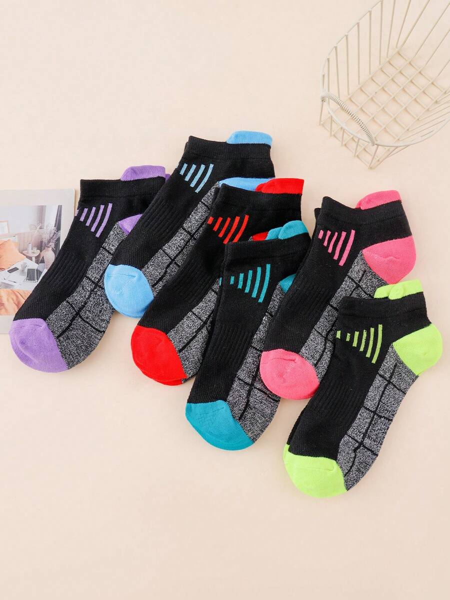 1/5/10 Pairs Black Base Gray Fluorescent Contrast Stripe Shock ...