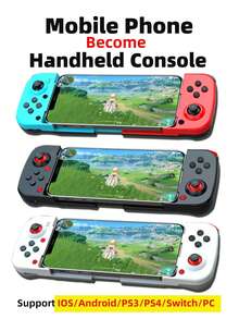 1个可扩展手机游戏手柄，兼容苹果/安卓/PC/Switch/PS3/4，外置式，适用于模拟器等手机游戏，无线手持游戏，例如《王者荣耀》等。 - 彩色 - 查看 2