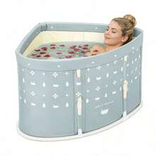 3pcs Triangular Fan-Shaped Foldable Bathtub, Portable Adult Bathtub, Large Size, Wraparound Folding Design, Corner Design, Easy To Store And Carry. - Multicolor - View 8