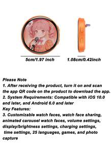 數位顯示背包胸章 動態照片設計 260mAh 電子胸章 可穿戴創意配件 觸控控制 獨特個性化風格胸針 適用於背包、個人風格、Cosplay 與粉絲圈 - 彩色 - 查看 9