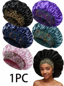1pc Polka Dot Design Milk Silk Women's Sleep Cap, Large Size Lightweight Breathable Hair Protection Cap (Random Print Pattern) - 1pc - View 7