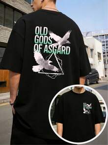 Men's Cotton T-Shirt With Graphic Print, Short Sleeve, Crew Neck, Casual Summer Style Ready Stock Local Warehouse - Black - View 2