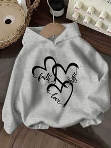 3pcs-Tween Girl 3-Piece Set, Fun Print Thermal Lined Hooded Pullover Sweatshirt, Warm And Comfortable For Autumn/Winter - Black - View 4