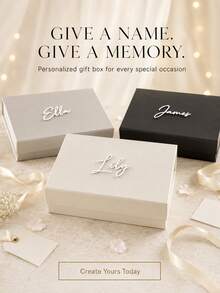 Personalized Gift Box With Lid, Custom Name Gift Box, Personalized Custom Text Wedding Gift Box, Personalized Magnetic Folding Storage Box, Bridesmaid Gift Box, Groomsman/Bridesmaid Box/Bridesmaid Invitation Box/Bridesmaid Long Box/Wedding - Multicolor - View 8
