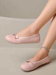 2026 Spring/Summer New Women's Bow-Decorated Ballet Flats - Pink - View 7