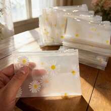 Creative Daisy Flower Transparent Frosted Zipper Bag, Home Storage Bag Suitable For Jewelry And Small Accessories - Multicolor - View 12