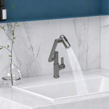 YUNRUX Swivel Faucet, Faucet With LED Temperature Display, Bathroom Faucet - Grey - View 11