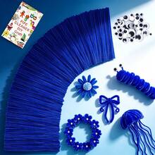[131pcs Handmade Set]100pcs Solid Color Pipe Cleaners + 30pcs Googly Eyes + 1 DIY Tutorial Book, Soft Chenille Stems, Suitable For Handmade Flowers, Holiday Decorations, Home Desktop Decor, Seasonal Party And Holiday Gift DIY Craft Materials - Pipe Cleaner Set - View 19