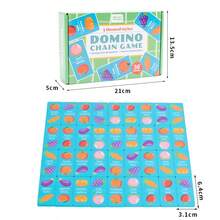 36pcs Cartoon Wooden Multi-Theme Dominoes, Fruit & Vegetable/Animal/Transportation/Geometric Shape Matching Puzzle, Parent-Child Interactive Early Education Cognitive Toy - Multicolor - View 10