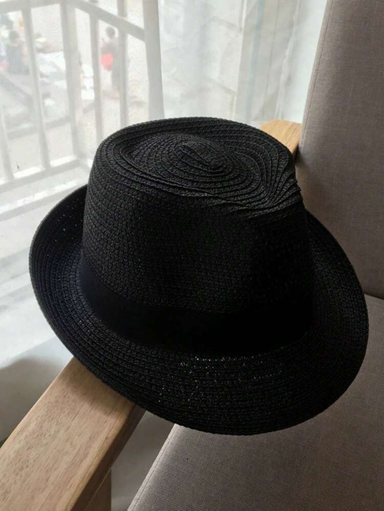 1pc Women's Straw Hat Bohemian Polyester Fashion Outdoor New Style Wide Brim Personalized Sun Protection Breathable Solid Color Straw Hat Suitable For Daily Outdoor Use - MZ1437 - View 13