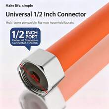 1pc Splash-Proof Faucet Extension Hose With 360° Swivel Elbow, Adjustable Length Flexible Water Pipe Extender For Bathroom Sink, Shower, Bathtub And Kitchen - Multicolor - View 12