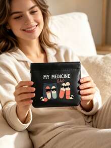 Pill Pattern Medicine Storage Bag, Transparent Pill Box, Compact Pill Storage Bag And First Aid Kit, Waterproof Storage Bag, Essential Medical Accessories, Portable Medicine Storage Solution Suitable For Daily, Outdoor And Dorm Use, Multi-Functional First Aid Kit Designed For Health-Conscious And Frequent Travelers, Suitable For Travel And Outdoor Activities, Back To School, Christmas, Student Essentials - Multicolor - View 1