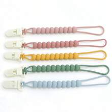 1PC Stretchy Silicone Baby Bottle Fix Lanyard, Lockable Safety Clip Anti-Lost Chain For Sippy Cup & Teether - Multicolor - View 9