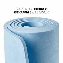 MUUK 1 pieza Tapete de yoga antideslizante de 150x60 cm con 8 mm de grosor|Correa de Transporte, Resistente y Cómoda | Ideal para Ejercicio en Casa, Gimnasio, Parque, Viajes, Meditación y Estiramientos - Azul Pastel - Ver 6