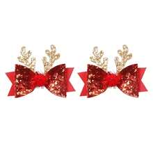 1/2/4pcs Pet Cat Dog Bow Deer Theme Hair Clips, Suitable For Daily/Christmas Party Use - Multicolor - View 10