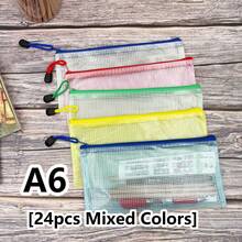 6/24pcs Colorful Waterproof Zipper Storage Bags A4/A5/A6, Multi-Purpose Stationery Office Supplies Board Game Cosmetics Storage Bags, Suitable For Travel, School, Office Supplies, Back To School Supplies, School Essentials, Meeting Documents Invoice Storage, Perfect For Back To School, Mother's Day, Father's Day, Teacher's Day, Nurse's Day Gifts - Multicolor - View 7