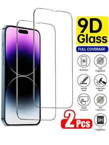 2Pcs Full Coverage High-Definition Tempered Glass Screen Protector Compatible With IPhone 17 Pro Max/17 Pro/17 Air/17/16 Pro Max/15/14/13/12/11/X Series, Shatterproof&Durable Tempered Glass, Applicable To Daily Fall-Resistant & Scratch-Resistant Phone Screen Protector Phone Accessories, Shockproof, Anti-Fingerprint, 9H Hardness, Shockproof, Full Cover Screen Protector - 2 Pcs - View 28