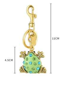 1Pc Bag Charm, Keychain, Purse Pendant, Car Key Holder, Handbag Accessory,Frog Shaped Pendant, Crystal Frog Charm, Enamel Frog Ornament,Unisex Gift - Multicolor - View 3