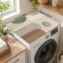 1pc Modern Minimalist Geometric Pattern Diatomaceous Earth Kitchen Drain Mat, Quick-Drying Absorbent Non-Slip Coffee Machine Mat & Dish Drying Mat, Suitable For Kitchen Countertop And Home Decor - Multicolor - View 7