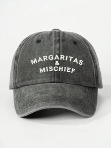 1件刺繡 MARGARITAS 水洗棒球帽，透氣可調節高爾夫遮陽帽，適合女性，夏季時尚彎帽簷遮陽帽，適合男性，Y2K情侶遮陽帽，四季戶外通用 - 棒球帽 - 查看 15