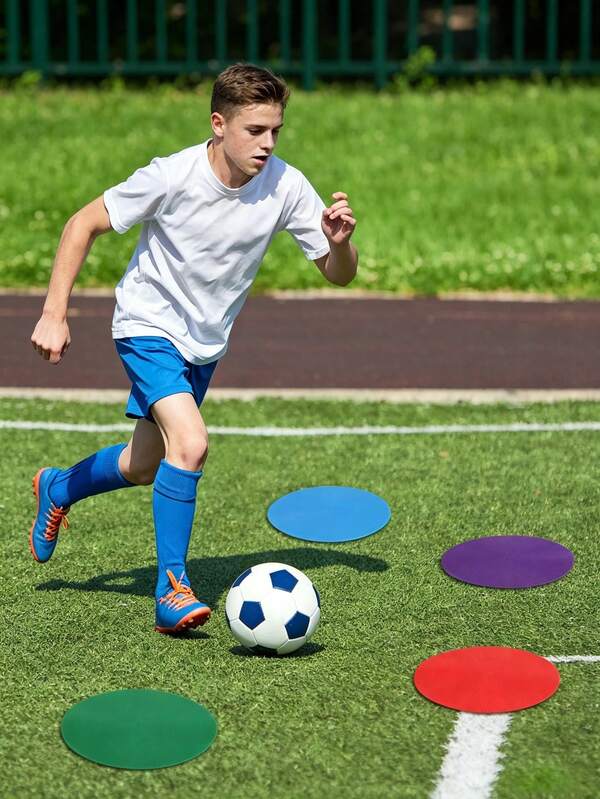 5Pcs 10cm Speed Agility Training Equipment, Colorful Round Non-Slip Spot Marker Discs, Outdoor Sports Soccer Football Coaching Game Auxiliary Markers