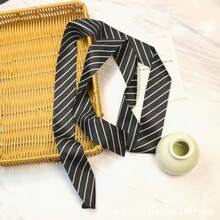 1pc Black & White Striped Waist Belt, Women's Fashion Headband, Scarf, Suitable For Daily Casual, Street Style, Personalized Multi-Functional Accessory - Black and White - View 3