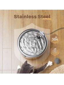 Stainless Steel Cat Water Dispenser(Replacement Filters Can Be Purchased Separately) Comes With 6 Filters + 6 Sponges - 3.2L Cat Water Dispenser - Automatic Cat Water Dispenser - Silent Cat Water Dispenser - Keep The Water Clean - Multicolor - View 2