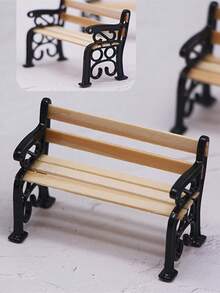 Miniature Park Bench Model, Mini Garden Accessories, Mini Garden Scene Decor Elements, Exquisite Craftsmanship, Mini Home Decor, Gift Collection For Enthusiasts And Hobbyists, Christmas, Halloween - Multiple Styles - View 1