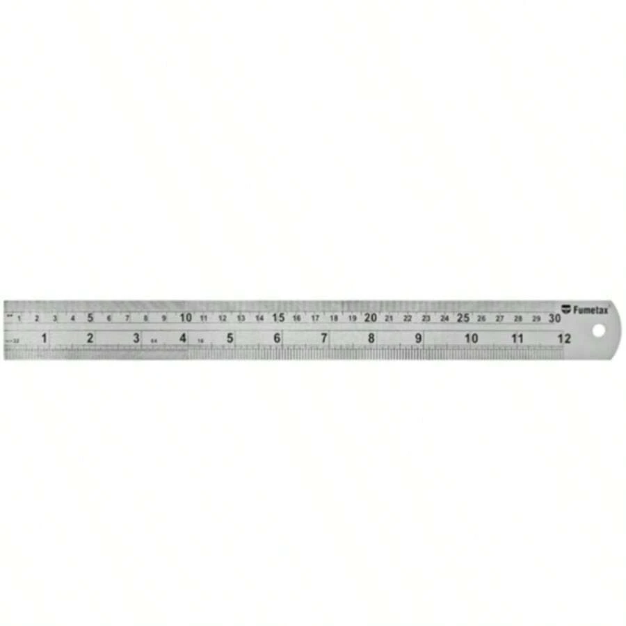 30 Cm (12") Stainless Steel Ruler Model SW-21401 Fumetax - Engraved Graduations For High-Precision Measurement - A - View 1