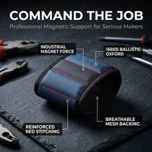 1pc Magnetic Tool Wristband, 1680D Wear-Resistant Oxford Fabric With Strong Magnetic Adsorption, Adjustable Hook And Loop, Breathable Mesh Lining, Anti-Drop Screw Nut Drill Bit Portable Storage, Suitable For Car Repair, Ceiling Installation, Woodworking, Electrical Maintenance, Auto Mechanic, Electrician, Decoration Master, DIY Craft Enthusiast, Magnetic Tool Wristband Hardware Small Parts Portable Tool Storage - Blue - View 5