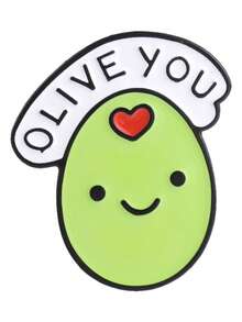 1pc Cute Cartoon Brooch, Lapel Pin For Clothes And Backpacks, Friendship Gift, Unisex Daily Accessory - Green - View 8