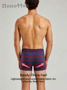 Norcotton 1pc Men's Mid-Waist Striped Boxer Briefs Men's Underwear - Multicolor - View 2