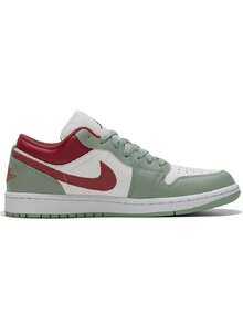 Men's AIR JORDAN 1 LOW Basketball Shoes, Cushioned Basketball Shoes For On-Court Games And Training, 553558-133 - Sail White/Stone Red/Horizon Green - View 7