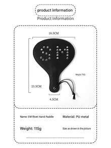 Leather Spanking Paddle BDSM Sex Paddle For Adult Spanking Bondage Role Play SM Toys SM Letter Rivet - 1PC - View 7