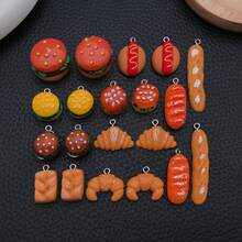 20 buah Liontin Resin Bentuk Makanan Burger Roti untuk Pembuatan Perhiasan DIY Anting Liontin Berbagai Desain untuk Pembuatan Perhiasan Gelang Kalung - MultiWarna - View 12