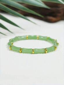 1pc New Handmade Glass Bamboo Knot Bracelet, & Exquisite, Suitable For Daily Wear And Gifting - Multicolor - View 5