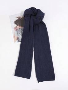 1pc Men's Soft Knitted Warm Solid Color Versatile Minimalist Casual Scarf - Multicolor - View 4