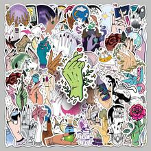 50 Magic Witch Hand-Painted Graffiti Stickers Retro Dark Cartoon Witch Pattern Computer Cup DIY Stickers Scrapbook Supplies Mobile Phone Stickers Miracle Stickers Decorative Stickers Birthday Party Small Gifts Halloween. - Multicolor - View 1