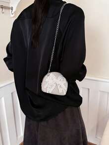 Fashionable Girl Pearl Shell Bag, Zipper Closure Chain Mini Bag, Bowknot Decor Coin Purse Crossbody Small Bag, Suitable For Outings, Birthday Parties And Daily Use - B - View 10