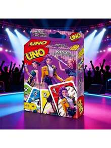 1pc K-POP Style UNO Casual Card Game Set, Fashion Character Illustrations On Cards And Packaging, Complete Standard , Durable Thick Paper For Repeated Play, Multi-Player Battle Suitable For Various Offline Social Scenarios, Best Friend Dates, Colleague Team Building, Short Trips, Home Leisure, Zero Learning Curve For Quick Start - Multicolor - View 3